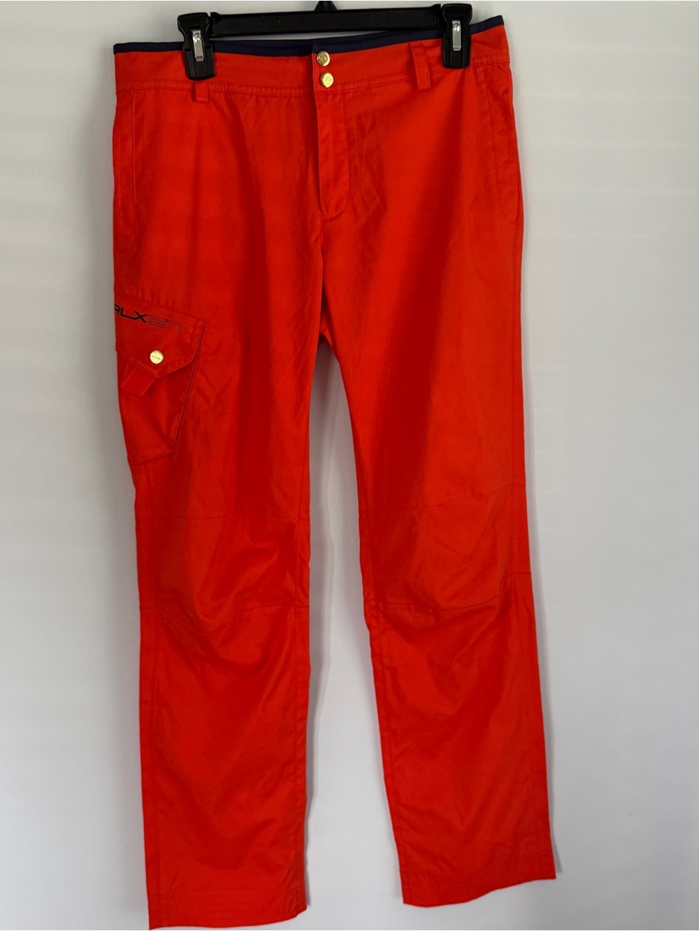 Ralph Lauren RLX 67 Womens Size 6 Orange Hiking Golf Cargo Pants Gold Buttons